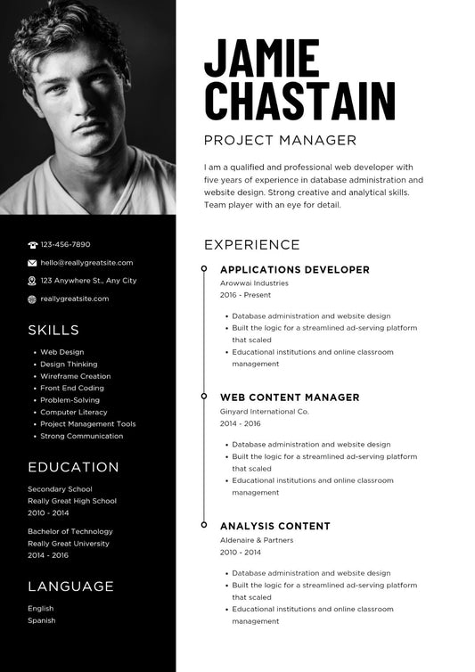 5 Editable Resume Templates PPTX PowerPoint/Canva | Modern CV Template Bundle