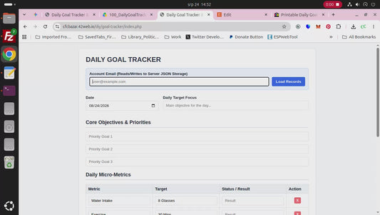 Printable Daily Goal Tracker PDF Focus Planner Productivity Template Digital