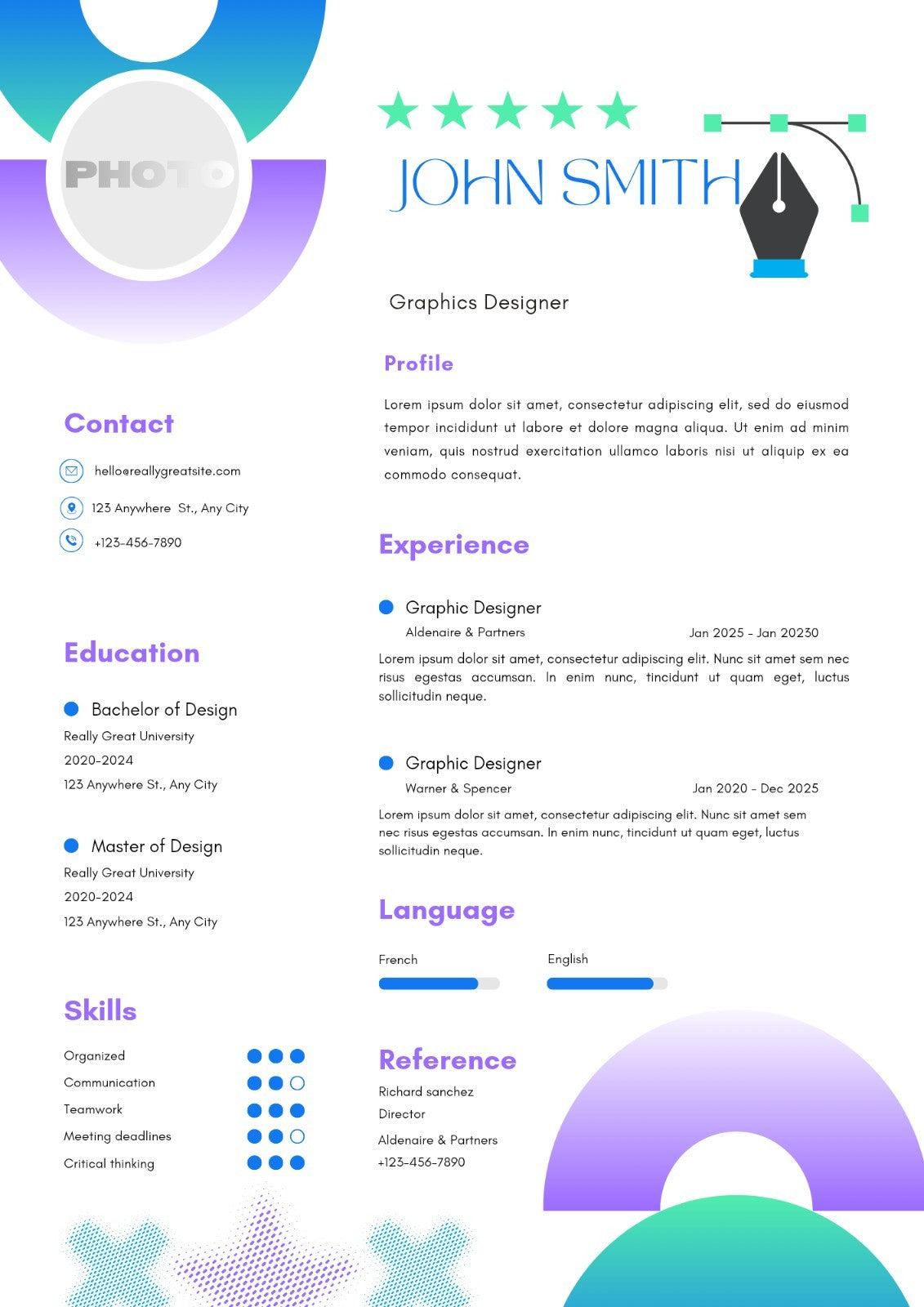 5 Editable Resume Templates PPTX PowerPoint/Canva | Modern CV Template Bundle