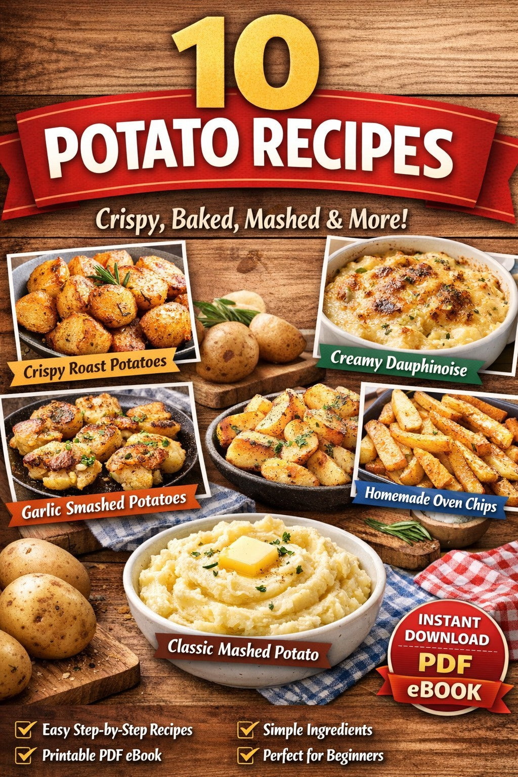 10 Potato Recipes | Easy Potato Cookbook | Crispy, Baked, Mashed, Roast