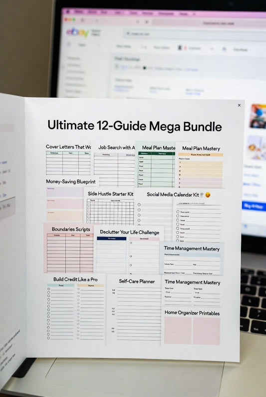 12-in-1 Life Planner Bundle Digital Download – Career Money Wellnes Home